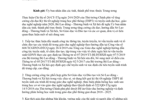 Công văn 2744/LĐTBXH-TCGDNN 2020 tăng cường chỉ đạo tổ chức Kỳ thi tốt nghiệp trung học phổ thông