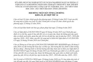 Nghị quyết 189/2020/NQ-HĐND sửa đổi Nghị quyết 30/2016/NQ-HĐND tỉnh Lâm Đồng