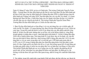 Thông báo 251/TB-VPCP 2020 Kết luận của Thủ tướng tại cuộc Ban Chỉ đạo điều hành giá