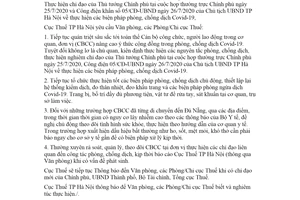 Công văn 69210/CT-VP 2020 thực hiện biện pháp phòng chống dịch Covid 19 Cục Thuế Hà Nội