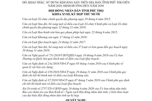 Nghị quyết 07/2020/NQ-HĐND bổ sung Nghị quyết 01/2014/NQ-HĐND khai thác khoáng sản Phú Thọ