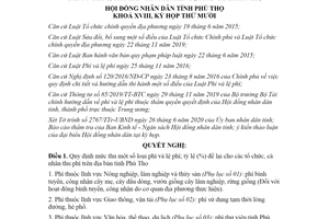 Nghị quyết 06/2020/NQ-HĐND mức thu một số loại phí và lệ phí tỉnh Phú Thọ