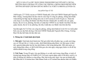 Thông báo 775/TB-UBND 2020 công tác phòng chống dịch bệnh viêm đường hô hấp Covid 19 Hà Nội