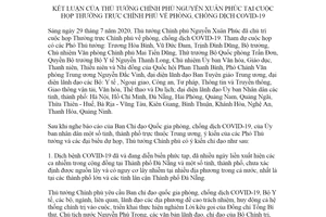 Thông báo 262/TB-VPCP 2020 Kết luận Thủ tướng Chính phủ về phòng chống dịch COVID 19