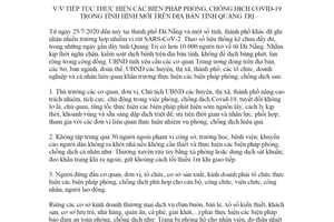 Chỉ thị 11/CT-UBND 2020 thực hiện phòng chống dịch COVID 19 trong tình hình mới Quảng Trị