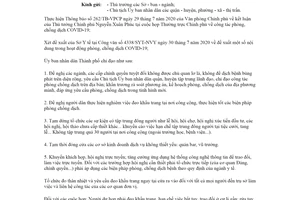 Công văn 2869/UBND-VX 2020 ngưng hoạt động cơ sở dịch vụ để phòng chống COVID-19 Hồ Chí Minh