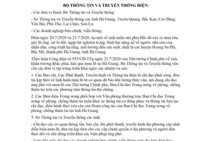 Công điện 02/CĐ-BTTTT 2020 tập trung ứng phó khắc phục hậu quả mưa lũ tại Hà Giang