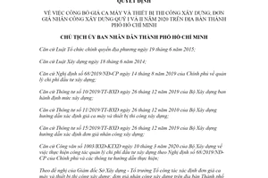 Quyết định 2207/QĐ-UBND 2020 công bố giá ca máy và thiết bị thi công xây dựng Hồ Chí Minh