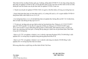 Công văn 4051/BYT-KHTC 2020 thanh toán chi phí xét nghiệm COVID 19