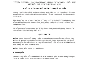 Quyết định 1079/QĐ-UBND 2020 thành lập các chốt phòng chống Covid 19 trên biển Quảng Ngãi