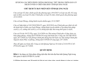 Quyết định 1090/QĐ-UBND 2020 biện pháp chống dịch trong thời gian dịch COVID 19 Quảng Ngãi