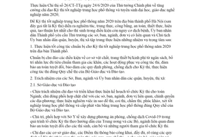 Chỉ thị 13/CT-UBND 2020 công tác tổ chức Kỳ thi tốt nghiệp trung học phổ thông thành phố Hà Nội