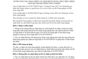 Thông tư 09/2020/TT-BNNPTNT xác nhận thiên tai thực hiện chính sách hỗ trợ bảo hiểm nông nghiệp