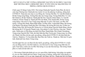 Thông báo 272/TB-VPCP 2020 kết luận Thủ tướng Chính phủ về phòng chống dịch COVID-19