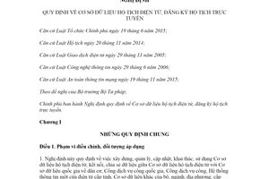 Nghị định 87/2020/NĐ-CP quy định Cơ sở dữ liệu hộ tịch điện tử đăng ký hộ tịch trực tuyến