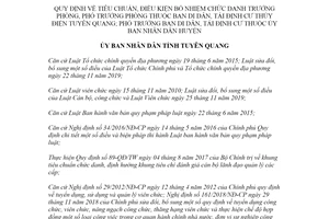 Quyết định 10/2020/QĐ-UBND tiêu chuẩn Trưởng phòng Ban Di dân tái định cư thủy điện Tuyên Quang