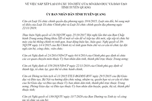 Quyết định 298/QĐ-UBND 2020 sắp xếp lại cơ cấu tổ chức Sở Giáo dục và Đào tạo tỉnh Tuyên Quang