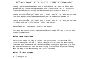 Thông tư 21/2020/TT-BGDĐT hướng dẫn công tác thi đua khen thưởng ngành Giáo dục