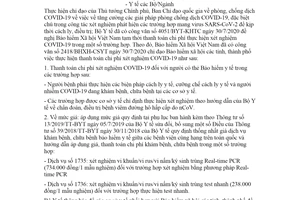 Công văn 4068/BYT-KHTC 2020 thanh toán bảo hiểm y tế chi phí xét nghiệm COVID 19