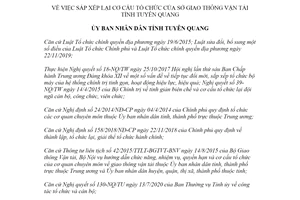 Quyết định 297/QĐ-UBND 2020 sắp xếp lại cơ cấu tổ chức Sở Giao thông Vận tải tỉnh Tuyên Quang