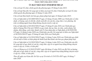 Quyết định 22/2020/QĐ-UBND bố trí số lượng cán bộ công chức xã phường thị trấn Bình Thuận