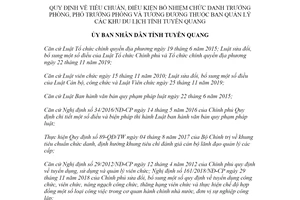 Quyết định 11/2020/QĐ-UBND tiêu chuẩn Trưởng phòng Ban Quản lý khu du lịch Tuyên Quang