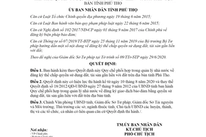 Quyết định 17/2020/QĐ-UBND Quy chế phối hợp đăng ký thế chấp quyền sử dụng đất Phú Thọ