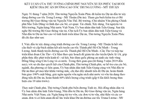 Thông báo 275/TB-VPCP 2020 kết luận Thủ tướng khi kiểm tra Dự án cao tốc Trung Lương Mỹ Thuận