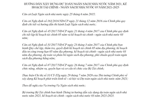 Thông tư 71/2020/TT-BTC hướng dẫn xây dựng dự toán ngân sách nhà nước 2021