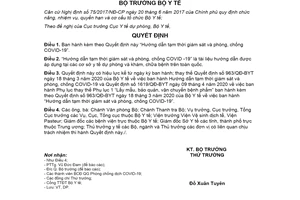 Quyết định 3468/QĐ-BYT 2020 Hướng dẫn tạm thời giám sát và phòng chống COVID-19