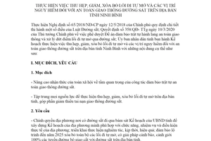 Kế hoạch 80/KH-UBND 2020 thu hẹp xóa bỏ lối đi tự mở giao thông đường sắt tỉnh Ninh Bình