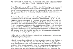 Chỉ thị 22/CT-UBND 2020 thực hiện biện pháp cấp bách phòng chống dịch Covid-19 tỉnh Thanh Hóa