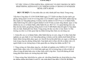 Công điện 1263/CĐ-BYT 2020 đẩy mạnh kiểm soát lây nhiễm Covid 19 trong cơ sở khám chữa bệnh