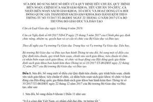 Thông tư 23/2020/TT-BGDĐT sửa đổi Thông tư 33/2017/TT-BGDĐT tiêu chuẩn chỉnh sửa sách giáo khoa