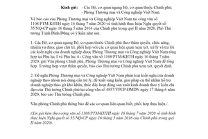 Công văn 6492/VPCP-ĐMDN 2020 báo cáo tình hình thực hiện Nghị quyết 35/NQ-CP trong quý II