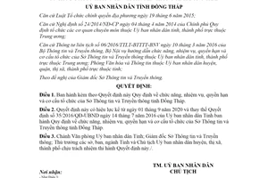 Quyết định 20/2020/QĐ-UBND quyền hạn và cơ cấu tổ chức của Sở Thông tin tỉnh Đồng Tháp