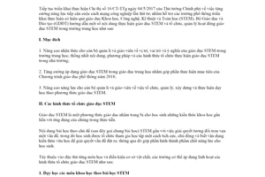 Công văn 3089/BGDĐT-BDTrH 2020 triển khai giáo dục STEM trong giáo dục trung học