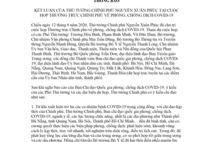 Thông báo 300/TB-VPCP 2020 kết luận Thủ tướng Chính phủ phòng chống dịch COVID-19