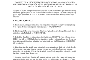 Kế hoạch 2575/KH-BHXH 2020 thực hiện Nghị định 89/2020/NĐ-CP chức năng Bảo hiểm xã hội Việt Nam