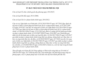 Quyết định 15/2020/QĐ-UBND phối hợp phòng ngừa xử lý vi phạm pháp luật về đê điều Hà Nội