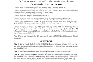 Quyết định 30/2020/QĐ-UBND bãi bỏ Quyết định 09/2015/QĐ-UBND tỉnh Tây Ninh