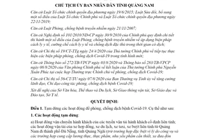 Quyết định 2220/QĐ-UBND 2020 tạm dừng hoạt động để phòng chống Covid 19 tỉnh Quảng Nam