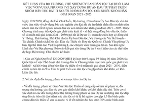 Thông báo 1032/TB-UBDT 2020 kết luận về đầu tư phát triển nhóm dân tộc rất ít người