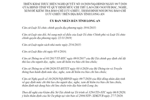 Quyết định 36/2020/QĐ-UBND thực hiện Nghị quyết 10/2020/NQ-HĐND tỉnh Long An