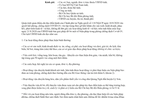 Công văn 3916/UBND-KGVX 2020 thực hiện biện pháp trong phòng chống dịch Covid 19 Quảng Ngãi