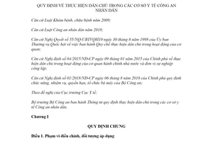 Thông tư 92/2020/TT-BCA quy định thực hiện dân chủ trong cơ sở y tế Công an nhân dân