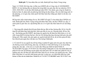 Công văn 3281/BGDĐT-KHTC 2020 chấn chỉnh thực hiện các khoản thu đầu năm học 2020 2021