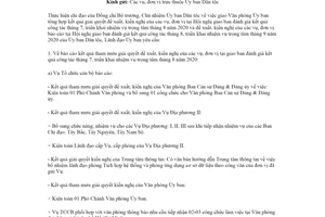 Công văn 1086/UBDT-VP 2020 báo cáo kết quả tham mưu giải quyết đề xuất của các vụ đơn vị