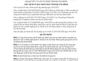 Quyết định 3096/QĐ-UBND 2020 công bố thủ tục hành chính lĩnh vực Quản tài viên Sở Tư pháp Quảng Bình