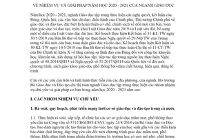 Chỉ thị 666/CT-BGDĐT 2020 nhiệm vụ và giải pháp năm học 2020 2021 của ngành Giáo dục